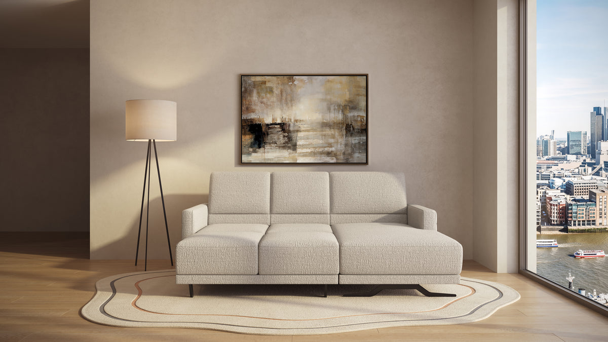 Idia 2 Seater Chaise Sofa Bed with Storage