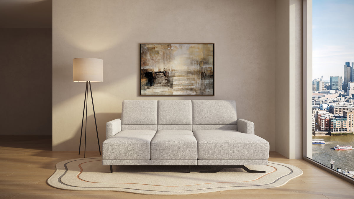 Idia 2 Seater Chaise Sofa Bed with Storage