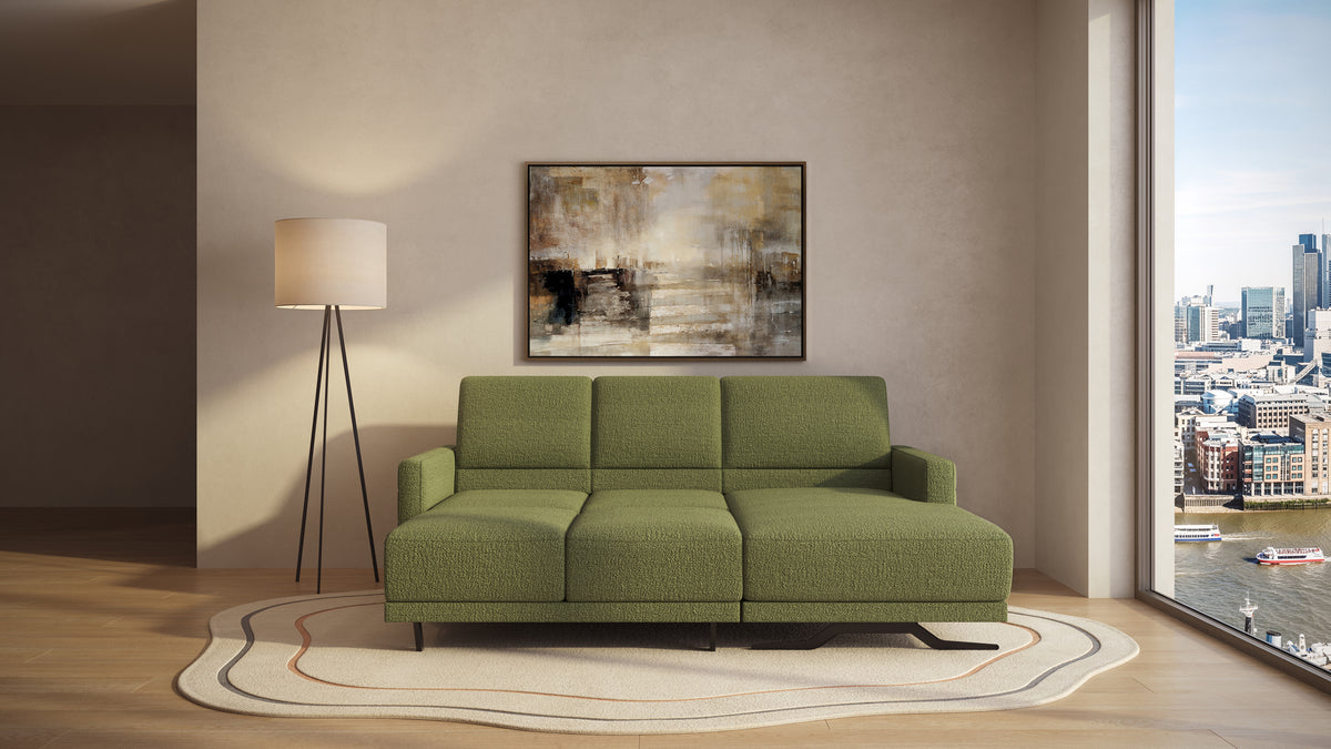 Idia 2 Seater Chaise Sofa Bed with Storage