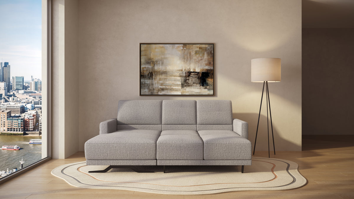 Idia 2 Seater Chaise Sofa Bed with Storage