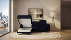 Idia 2 Seater Chaise Sofa Bed with Storage