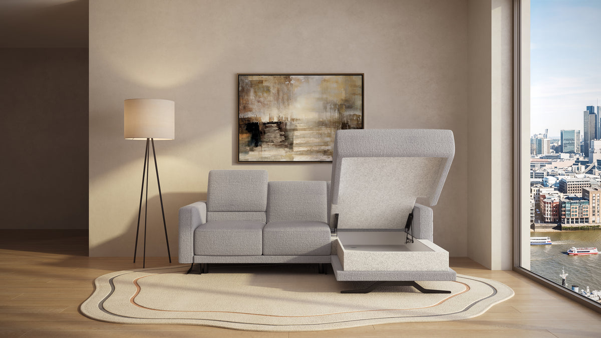 Idia 2 Seater Chaise Sofa Bed with Storage
