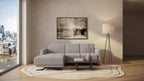 Idia 2 Seater Chaise Sofa Bed with Storage