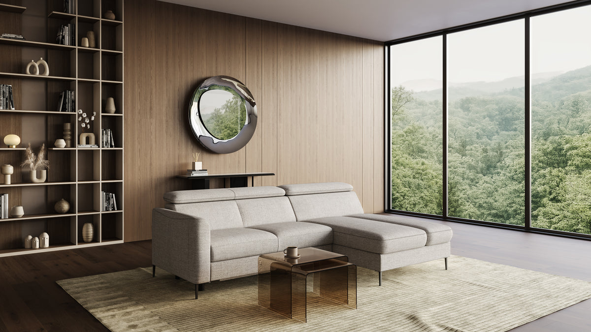 Zeme Chaise 2 Seater Sofa Bed with Storage