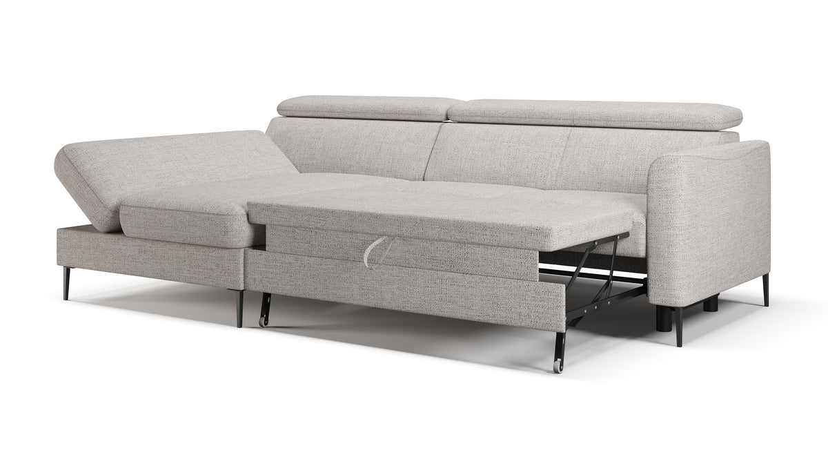 Zeme Chaise 2 Seater Sofa Bed with Storage