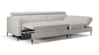 Zeme Chaise 2 Seater Sofa Bed with Storage