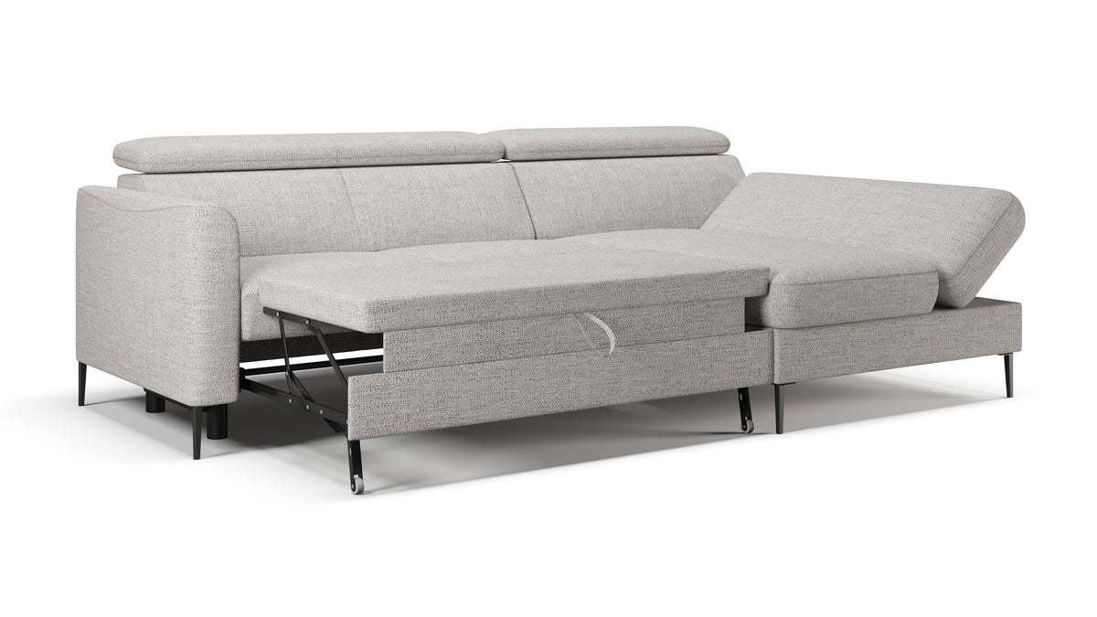 Zeme Chaise 2 Seater Sofa Bed with Storage