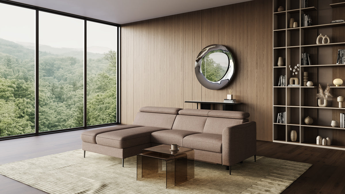 Zeme Chaise 2 Seater Sofa Bed with Storage
