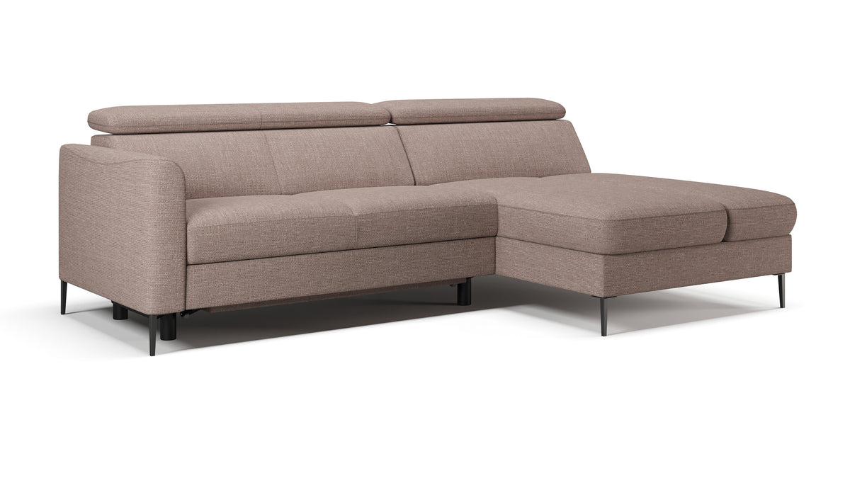 Zeme Chaise 2 Seater Sofa Bed with Storage