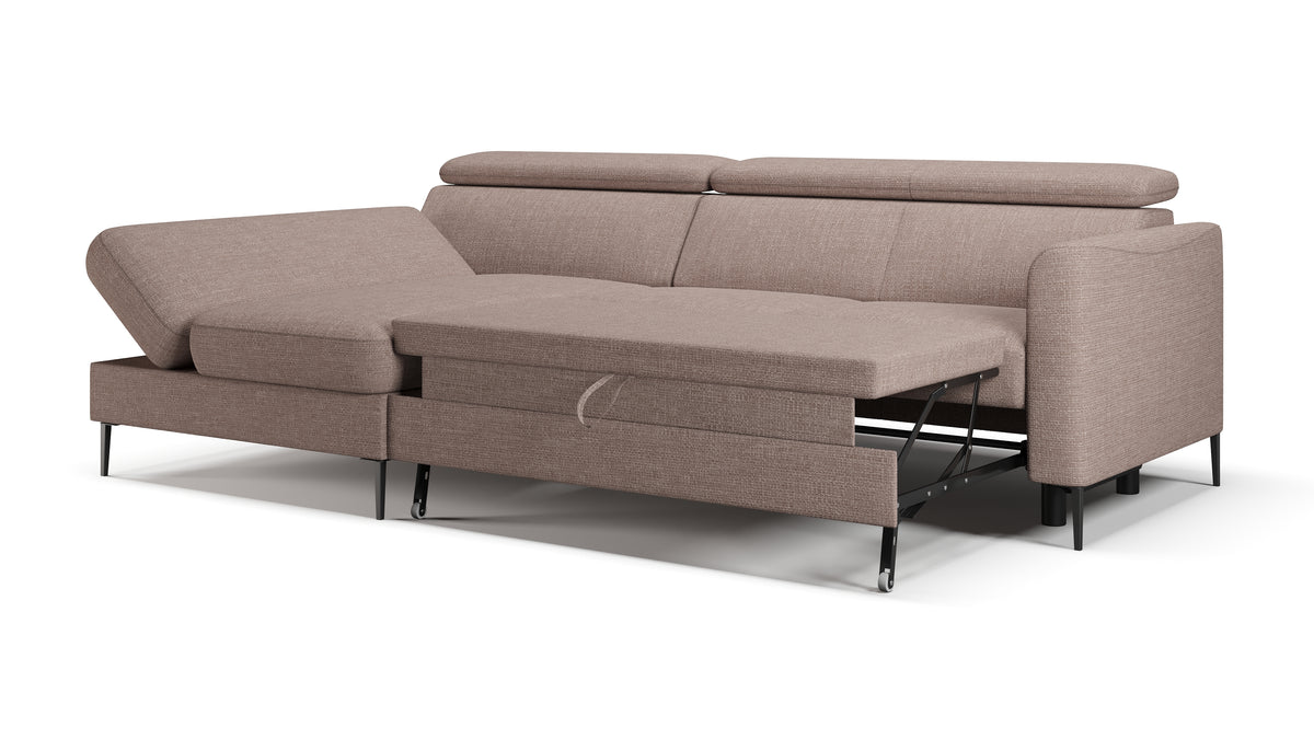 Zeme Chaise 2 Seater Sofa Bed with Storage