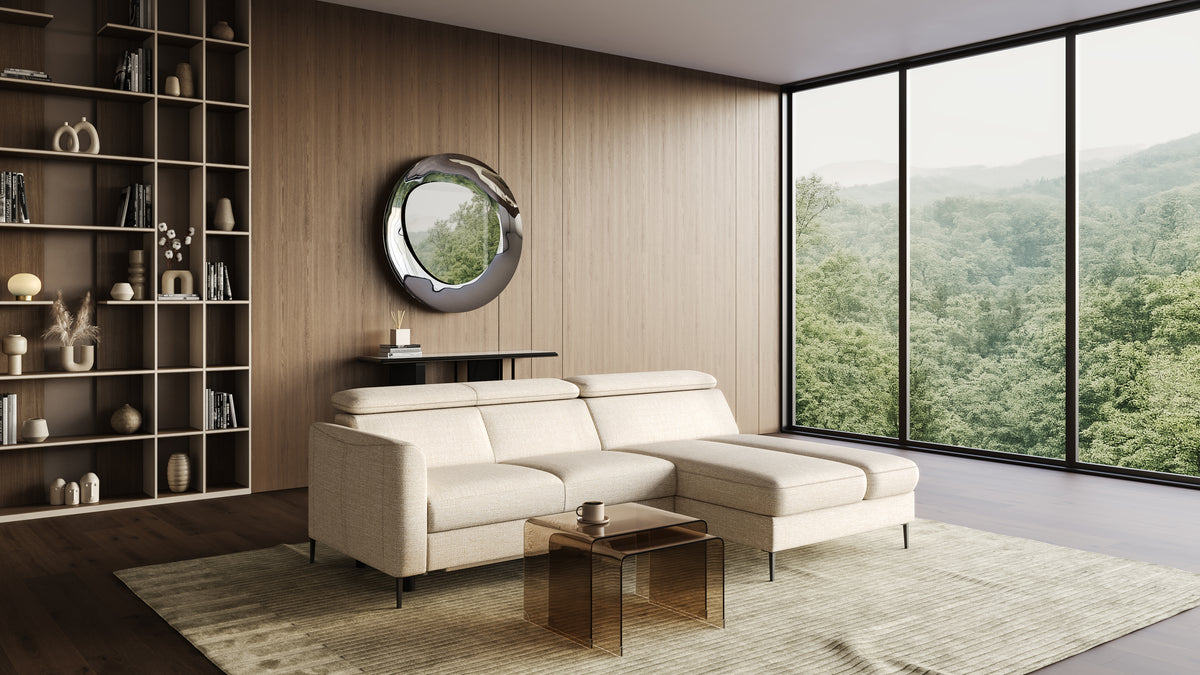 Zeme Chaise 2 Seater Sofa Bed with Storage