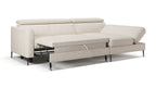 Zeme Chaise 2 Seater Sofa Bed with Storage
