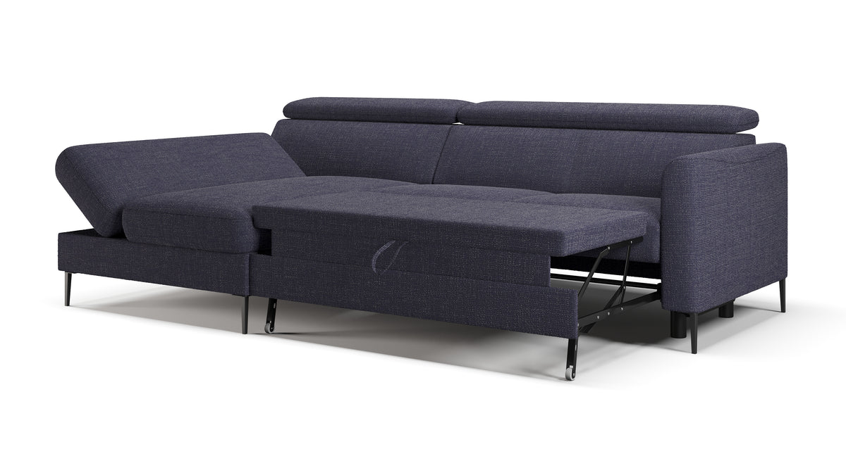 Zeme Chaise 2 Seater Sofa Bed with Storage