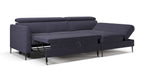 Zeme Chaise 2 Seater Sofa Bed with Storage