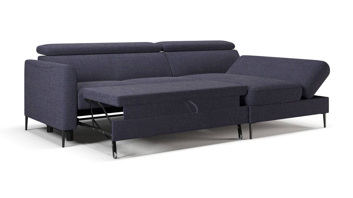 Zeme Chaise 2 Seater Sofa Bed with Storage