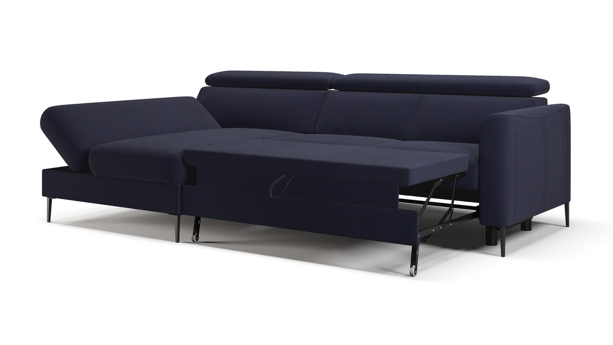 Zeme Chaise 2 Seater Sofa Bed with Storage