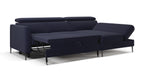 Zeme Chaise 2 Seater Sofa Bed with Storage