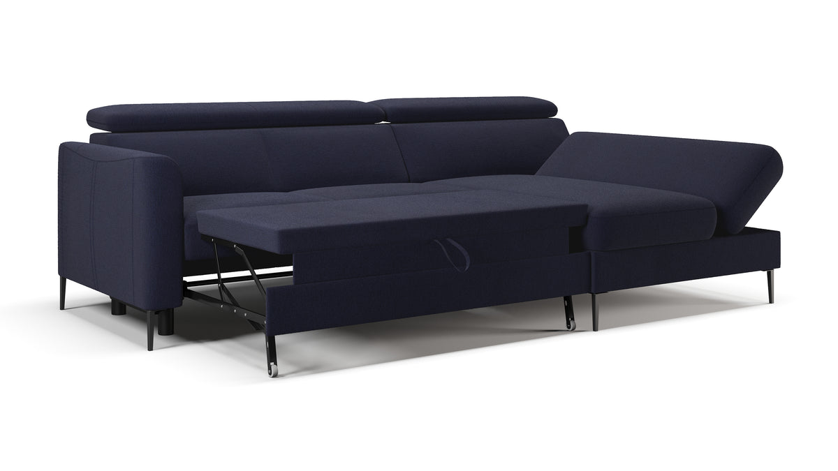 Zeme Chaise 2 Seater Sofa Bed with Storage