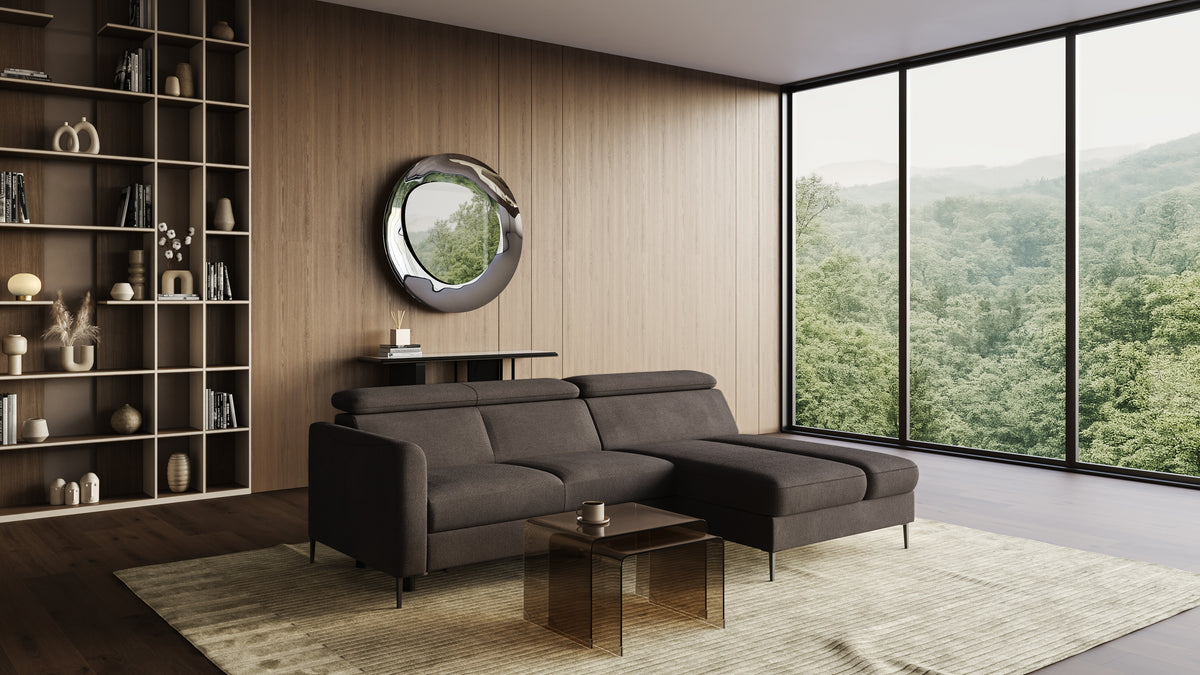 Zeme Chaise 2 Seater Sofa Bed with Storage