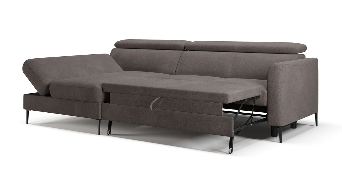 Zeme Chaise 2 Seater Sofa Bed with Storage