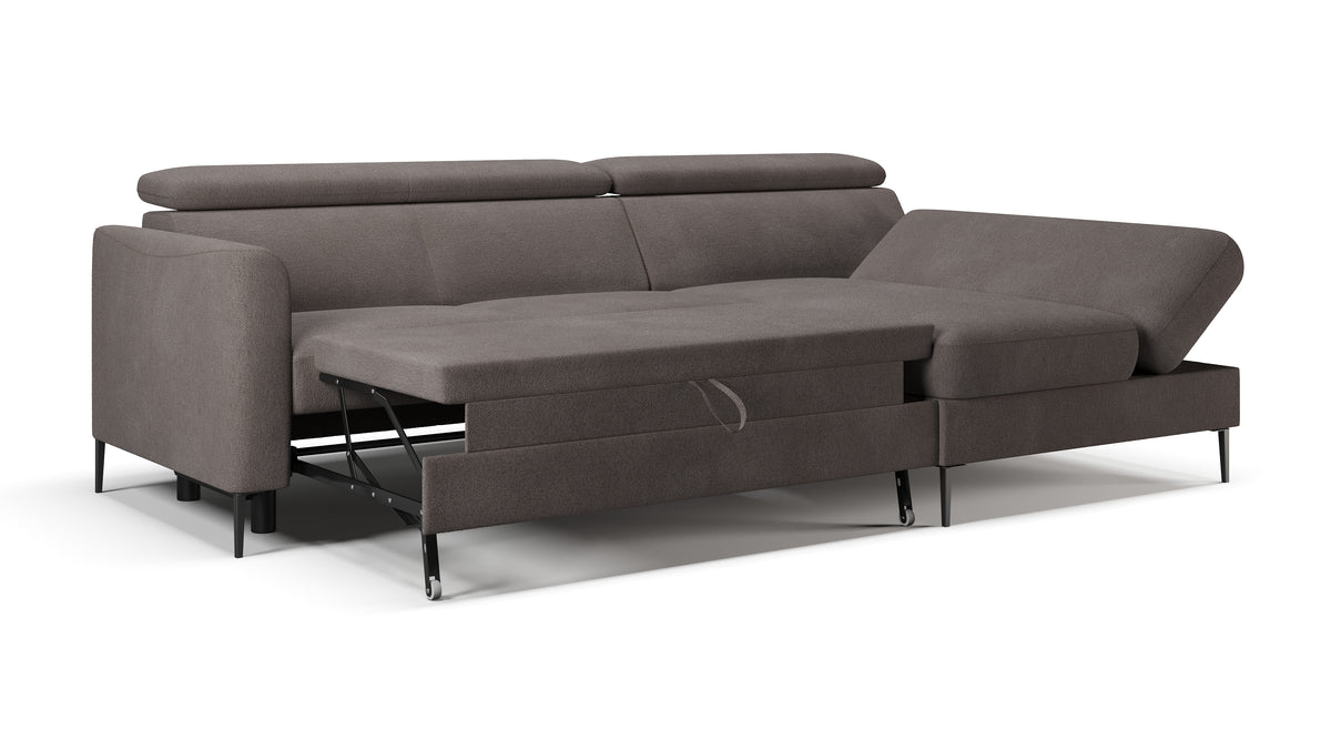 Zeme Chaise 2 Seater Sofa Bed with Storage