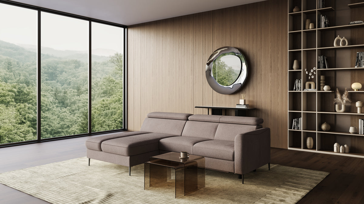 Zeme Chaise 2 Seater Sofa Bed with Storage