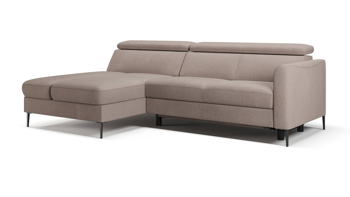 Zeme Chaise 2 Seater Sofa Bed with Storage