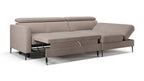 Zeme Chaise 2 Seater Sofa Bed with Storage