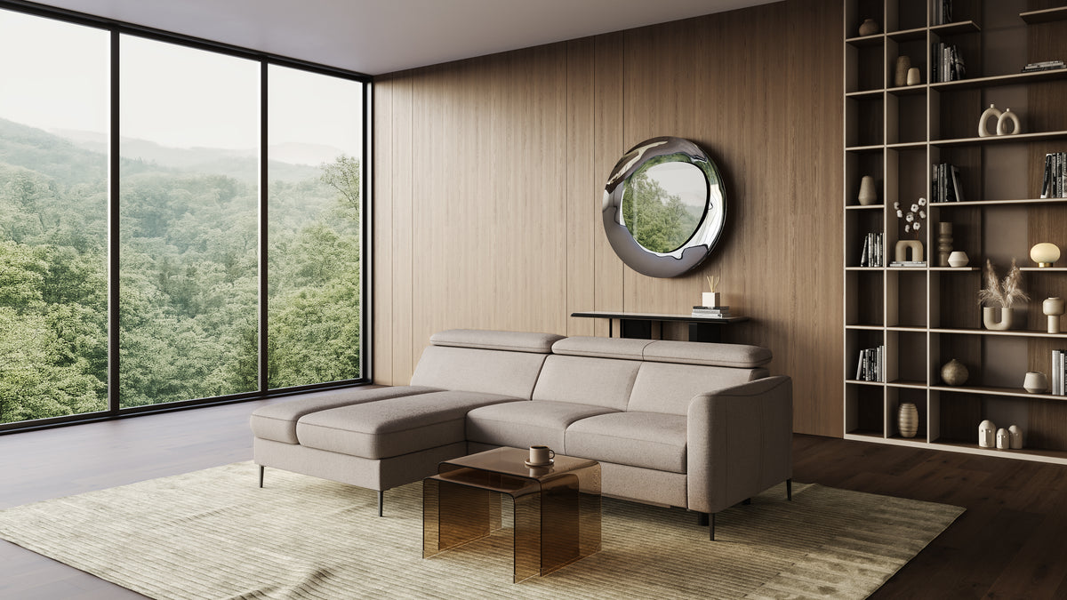 Zeme Chaise 2 Seater Sofa Bed with Storage