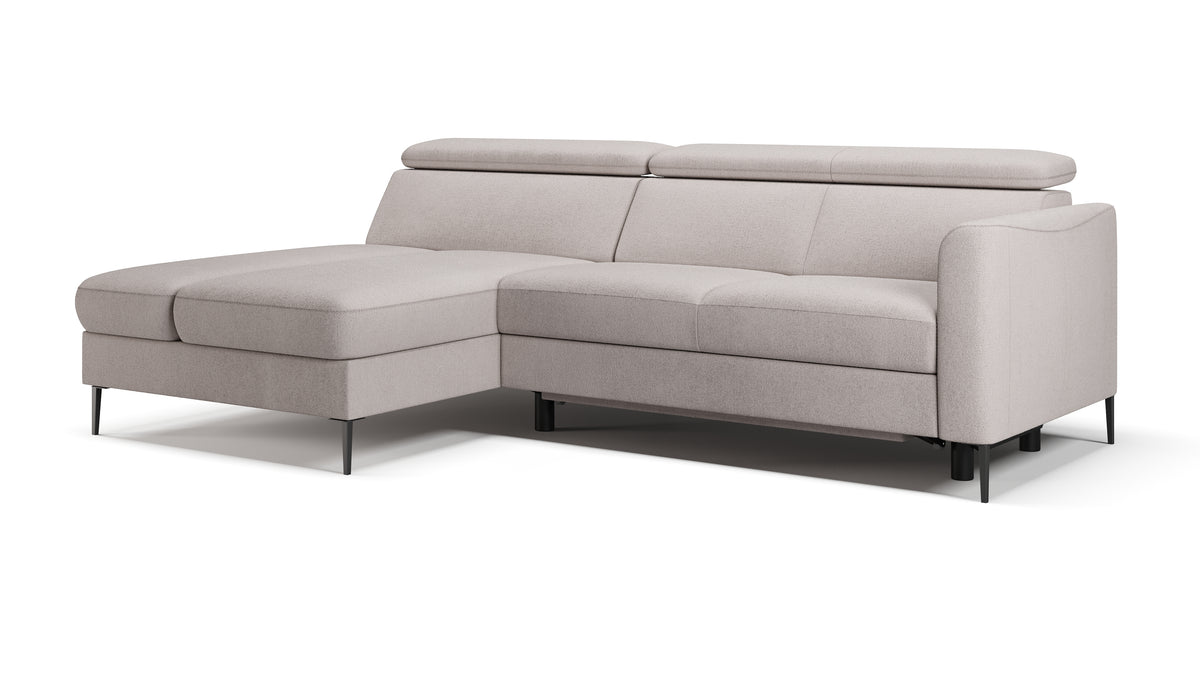 Zeme Chaise 2 Seater Sofa Bed with Storage
