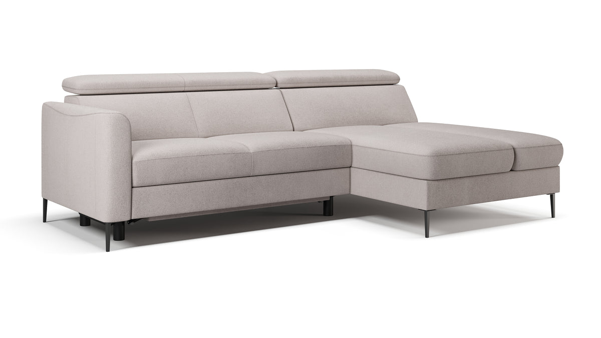 Zeme Chaise 2 Seater Sofa Bed with Storage