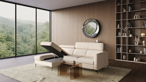 Zeme Chaise 2 Seater Sofa Bed with Storage