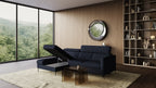 Zeme Chaise 2 Seater Sofa Bed with Storage