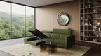 Zeme Chaise 2 Seater Sofa Bed with Storage