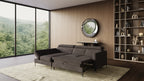 Zeme Chaise 2 Seater Sofa Bed with Storage