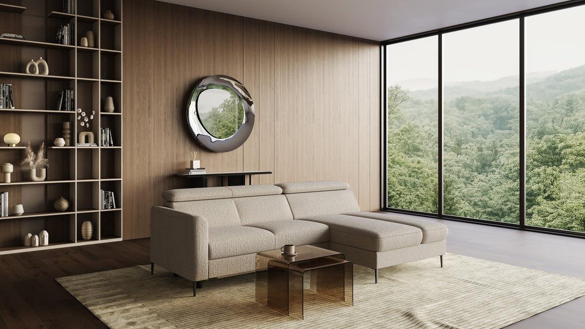 Zeme Chaise 2 Seater Sofa Bed with Storage