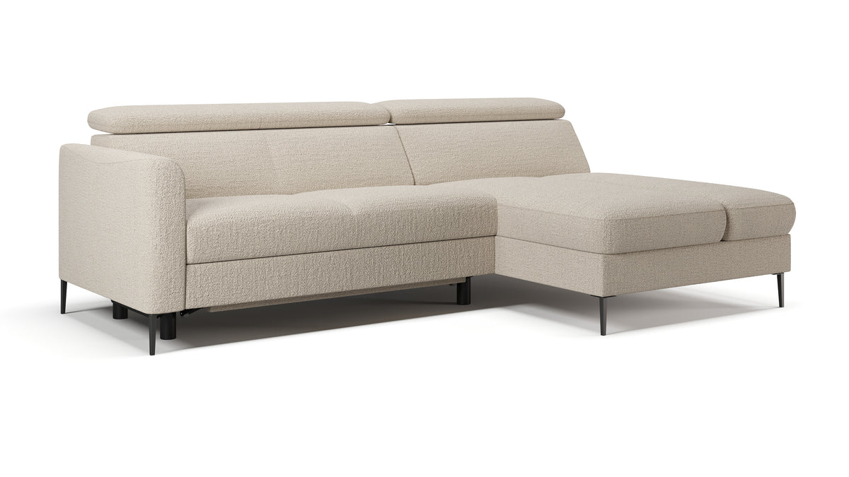 Zeme Chaise 2 Seater Sofa Bed with Storage
