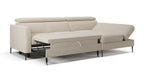 Zeme Chaise 2 Seater Sofa Bed with Storage