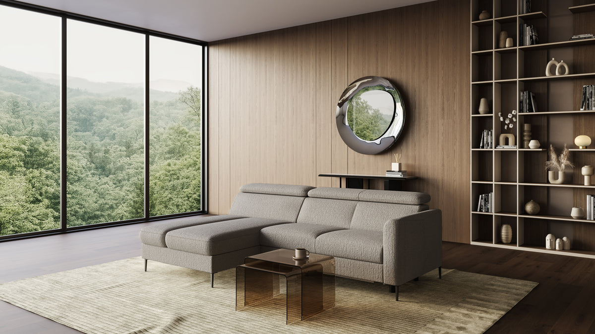 Zeme Chaise 2 Seater Sofa Bed with Storage