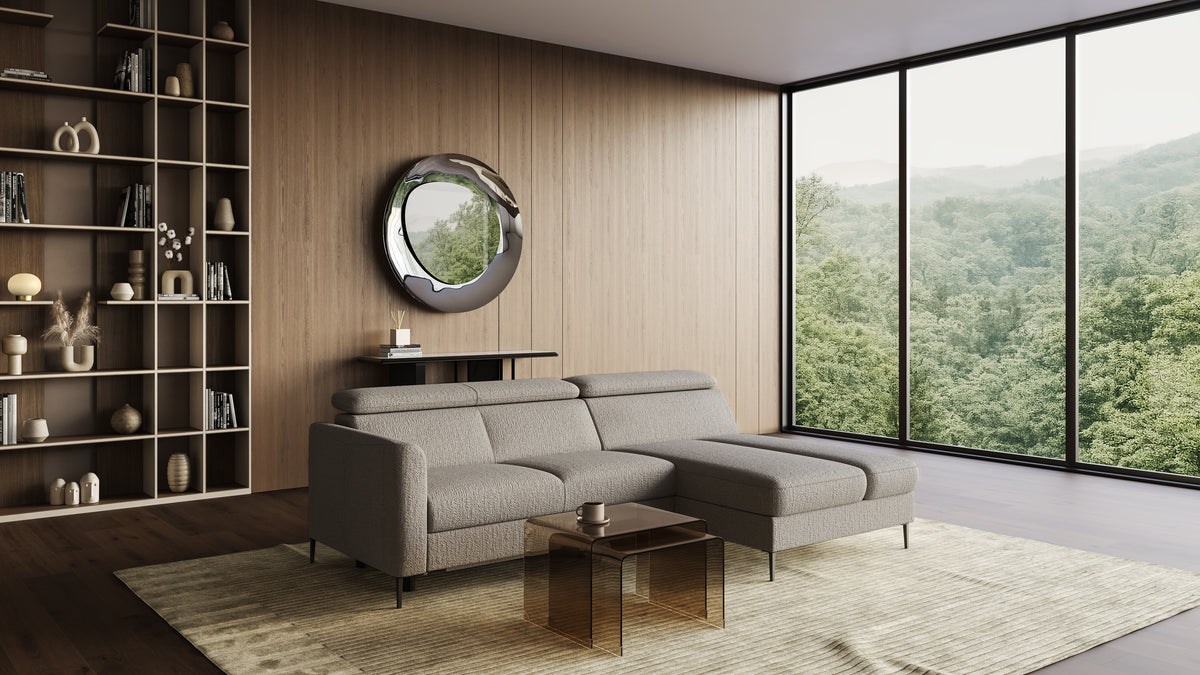 Zeme Chaise 2 Seater Sofa Bed with Storage