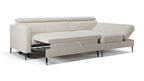 Zeme Chaise 2 Seater Sofa Bed with Storage