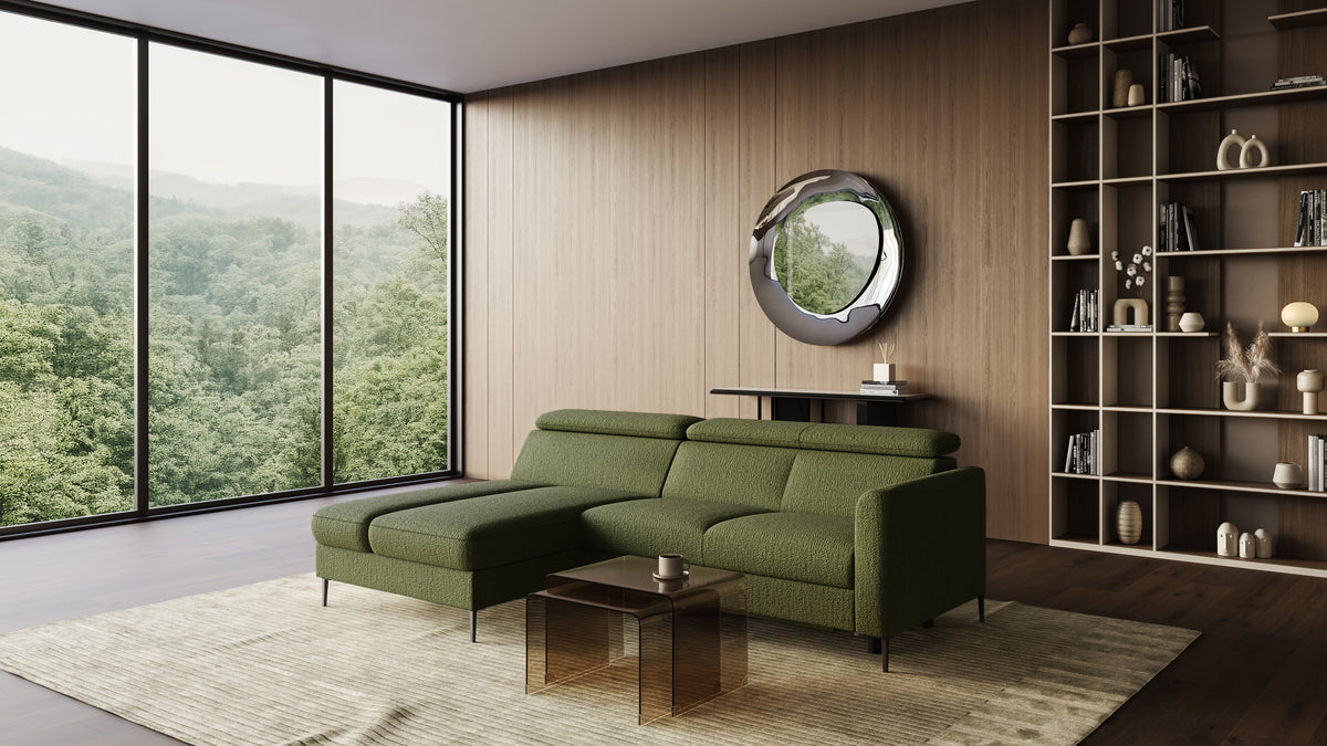 Zeme Chaise 2 Seater Sofa Bed with Storage