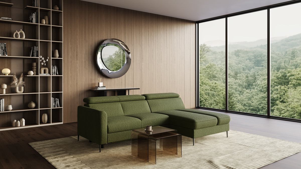 Zeme Chaise 2 Seater Sofa Bed with Storage