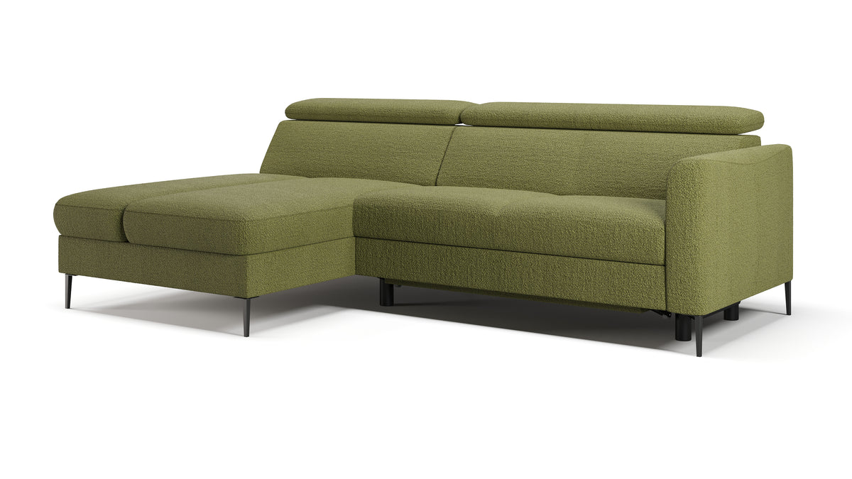 Zeme Chaise 2 Seater Sofa Bed with Storage