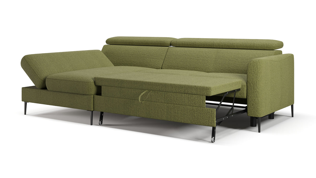 Zeme Chaise 2 Seater Sofa Bed with Storage