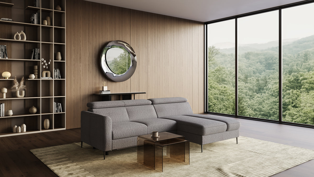 Zeme Chaise 2 Seater Sofa Bed with Storage