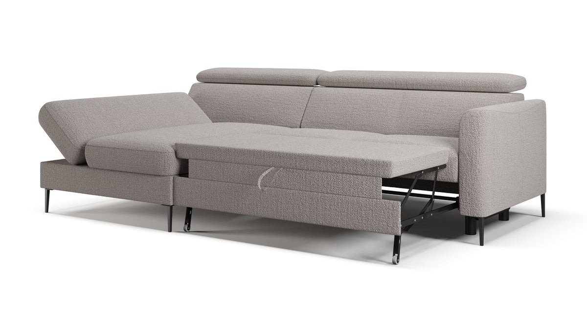 Zeme Chaise 2 Seater Sofa Bed with Storage