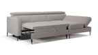 Zeme Chaise 2 Seater Sofa Bed with Storage