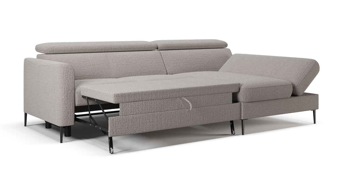Zeme Chaise 2 Seater Sofa Bed with Storage