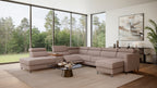Zuwa Corner Sofa Bed with Recliner & Mini Bar